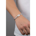Silver Japanese Angular Curb Link Bracelet 925 – Angular Flat Chain