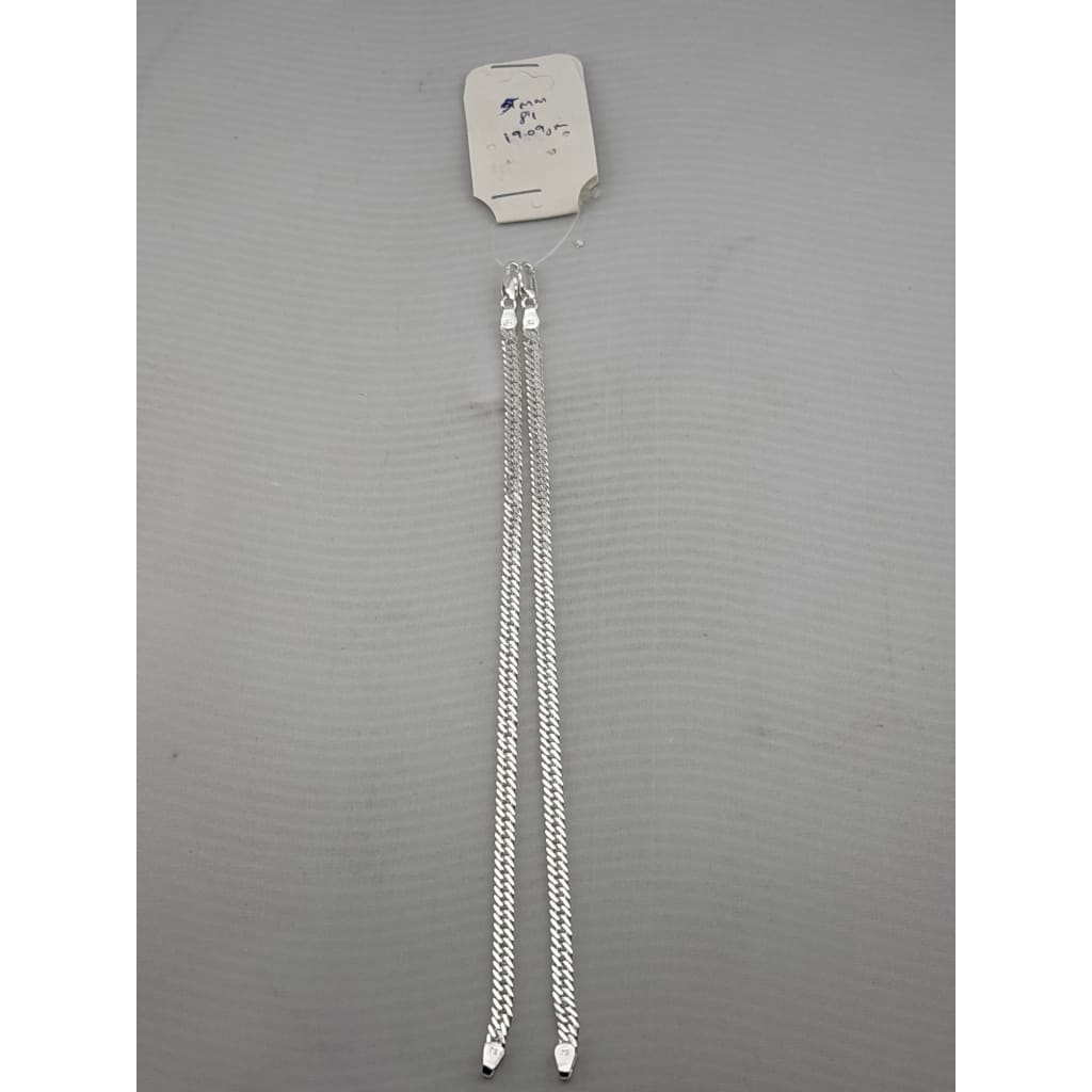Silver Japanese Curb Link Bracelet 925 – Flat Chain