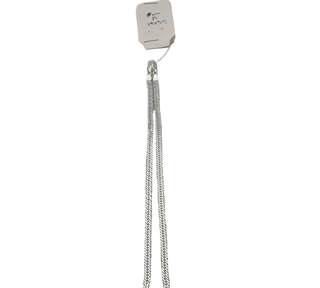 Silver Japanese Curb Link Bracelet 925 – Flat Chain | 5mm