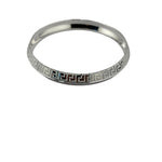 Silver Kada with Beaded Geometric Block Pattern