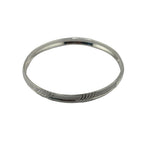 Silver Kada with Diagonal Wave-Cut Texture