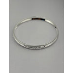 Silver Kada with Diamond-Cut Cross-Hatch & Milgrain Edge – view 3