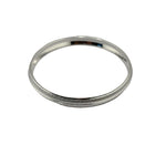 Silver Kada with Diamond-Cut Diagonal Chevron Texture
