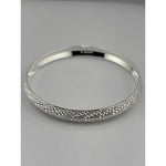 Silver Kada with Diamond-Cut Dotted Texture Band – view 2