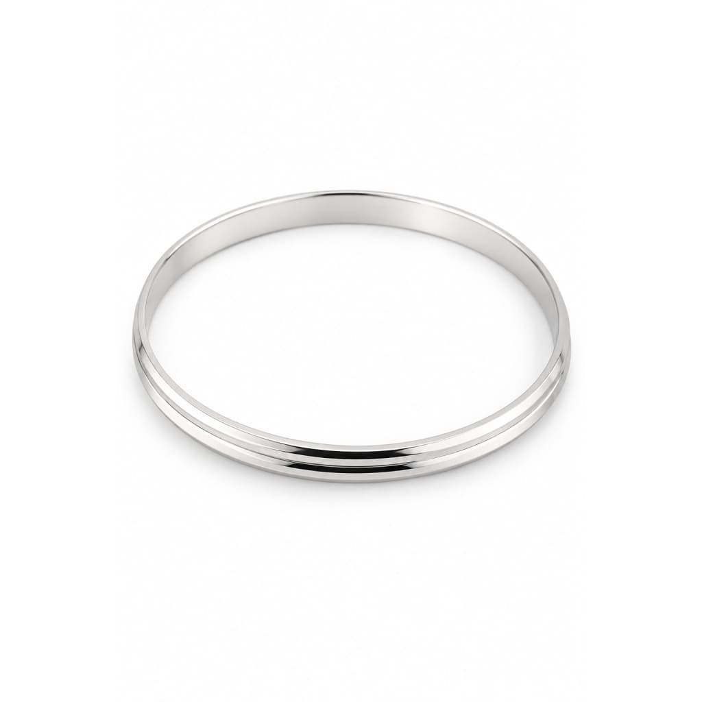 Silver Kada with Double Groove Line Detail – view 3