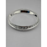 Silver Kada with Fine Cross-Hatch Texture Band – view 2