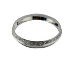 Silver Kada with Polka-Dot Rail & Fine Ribbed Texture