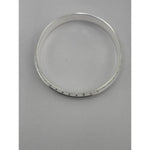 Silver Kada with Polka-Dot Rail & Fine Ribbed Texture – view 3