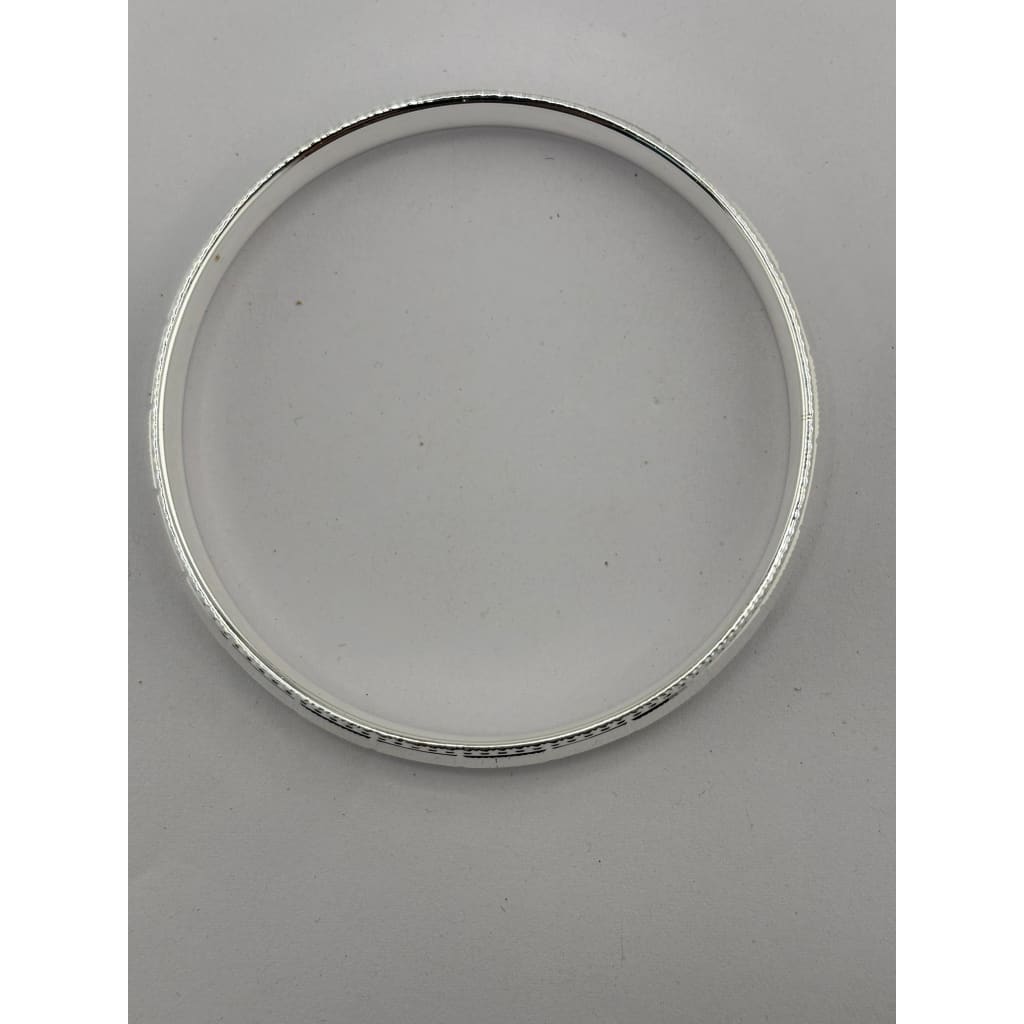 Silver Kada with Segmented Alternating Texture Panels – view 3