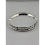 Silver Kada with Textured Knurled Edges & Dotted Center Band – view 4