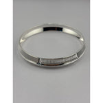 Silver Kada with Textured Knurled Edges & Dotted Center Band – view 2
