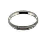 Silver Kada with Textured Knurled Edges & Dotted Center Band