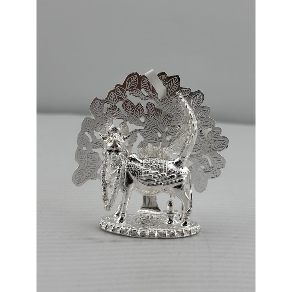 Silver Kamadhenu Idol 30gm – Sacred Wish – Fulfilling Cow Murti for Pooja