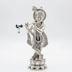 Silver Krishna Basuri / flute Pooja Piece (18cm) – view 2
