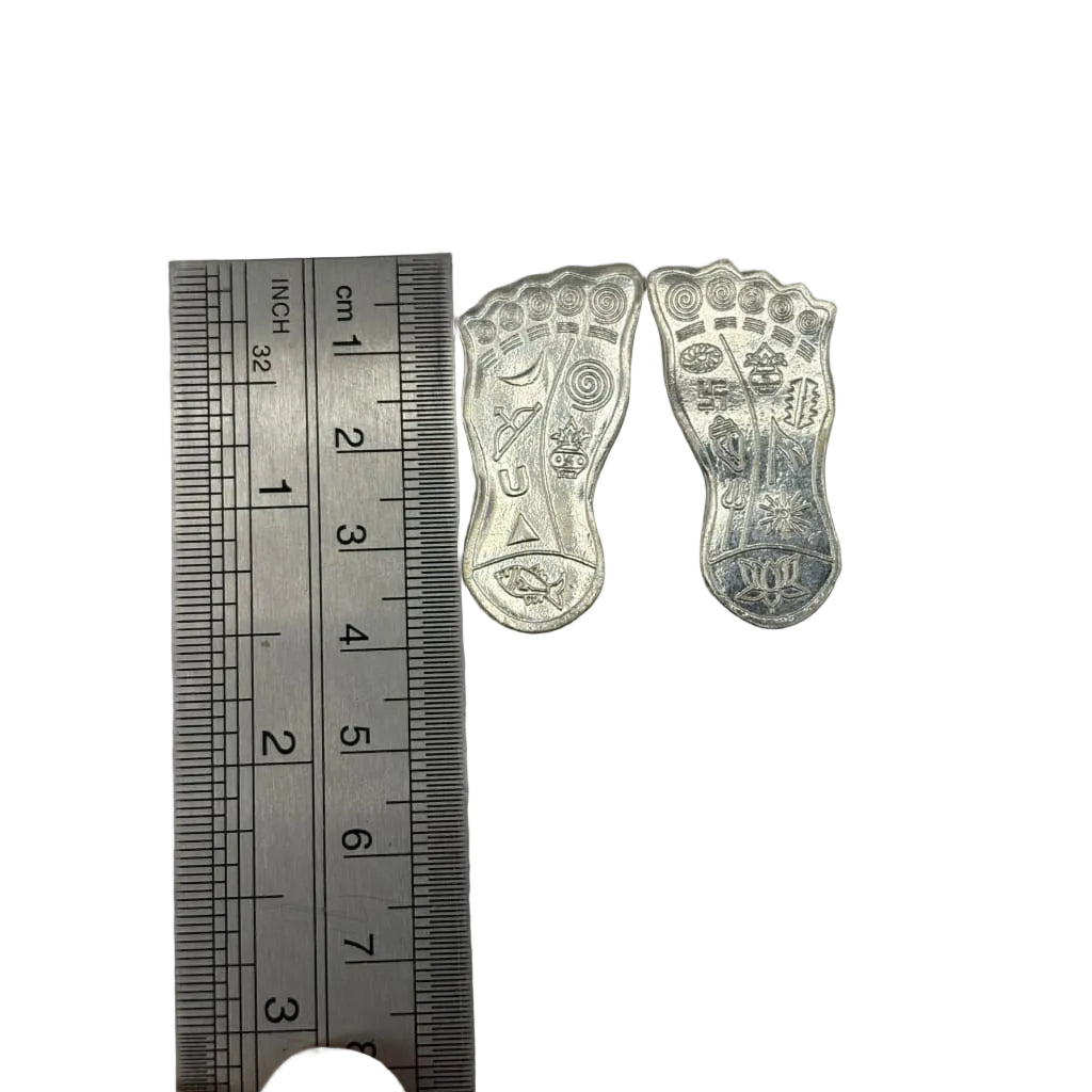 Silver Laxmi Charan Paduka Pair Pooja Piece – view 5