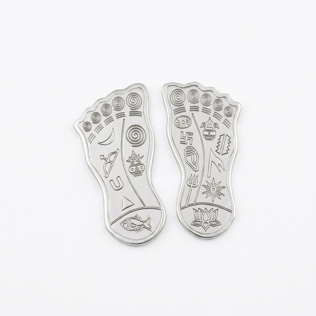 Silver Laxmi Charan Paduka Pair Pooja Piece – view 4