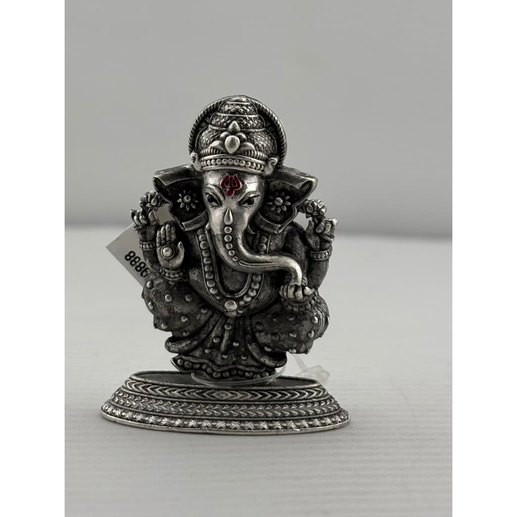Silver Lord Ganesh Idol 26gm – Spiritual Ganesh Murti for Temple Decor & Festivals