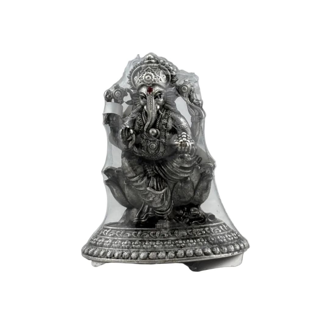 Silver Lord Ganesh Idol 30gm – Spiritual Ganesh Murti for Temple Decor & Festivals