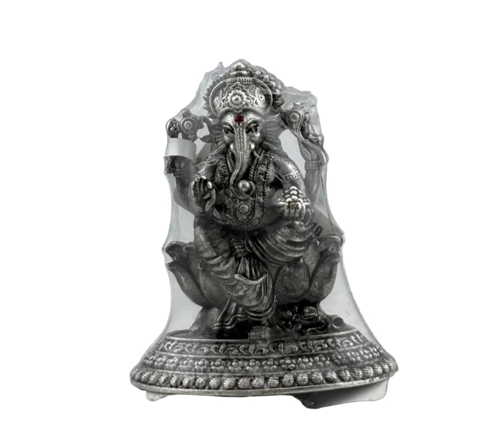 Silver Lord Ganesh Idol 30gm – Spiritual Ganesh Murti for Temple Decor & Festivals