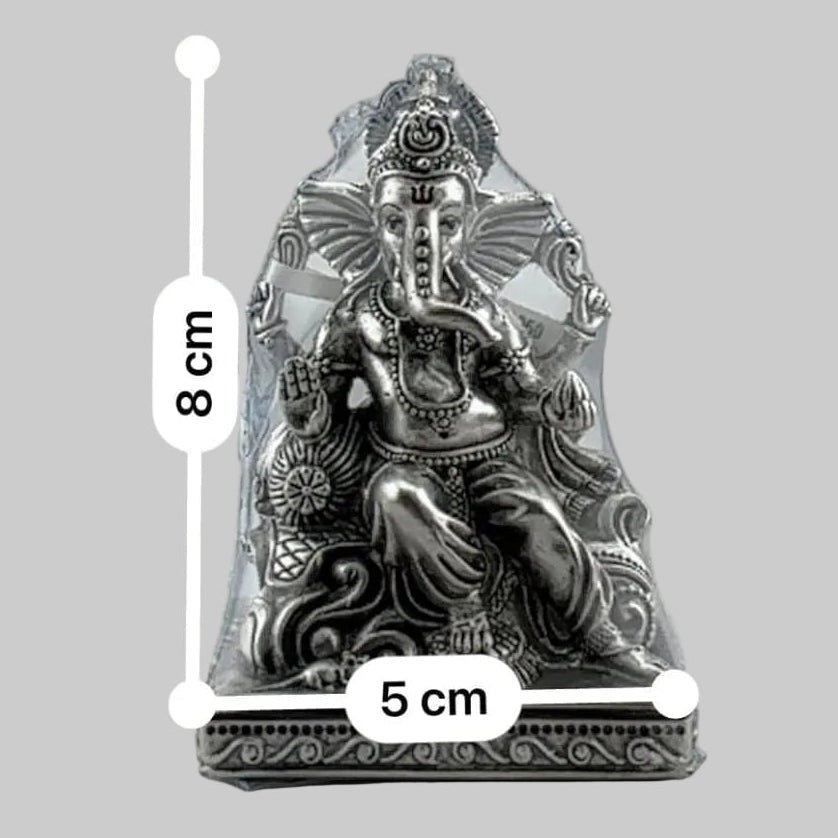 Silver Lord Ganesh Idol heavy – Spiritual Ganesh Murti for Temple Decor & Festivals