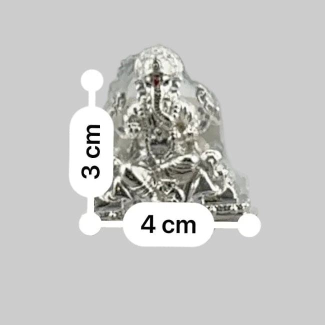 Silver Lord Ganesh Idol – Spiritual Ganesh Murti for Temple Decor & Festivals