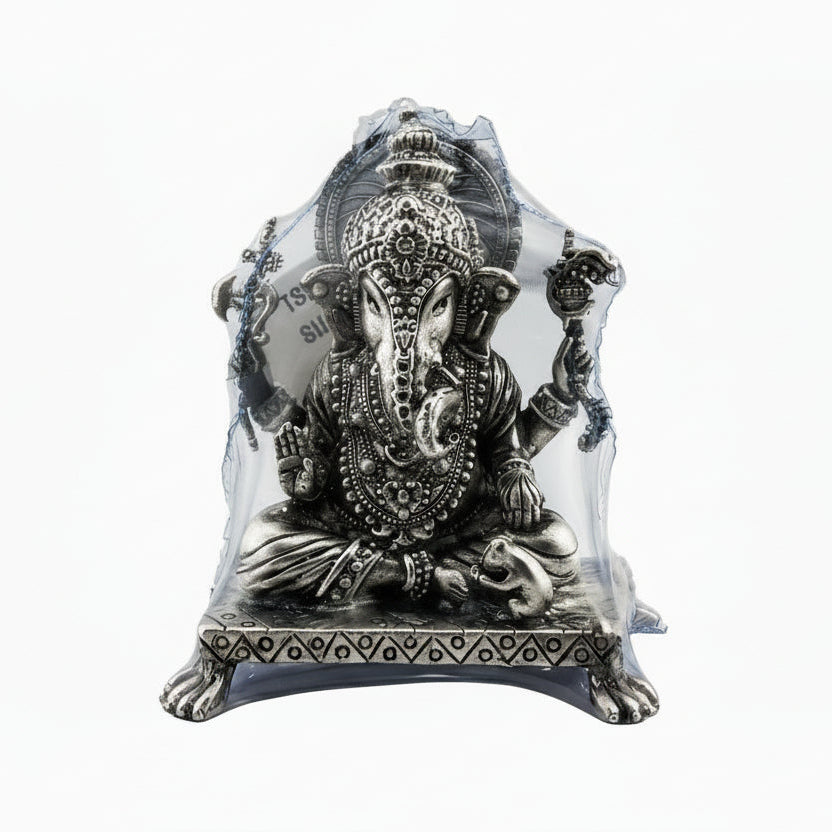 Silver Lord Ganesh – Spiritual Ganesh Murti for Temple Decor & Festivals