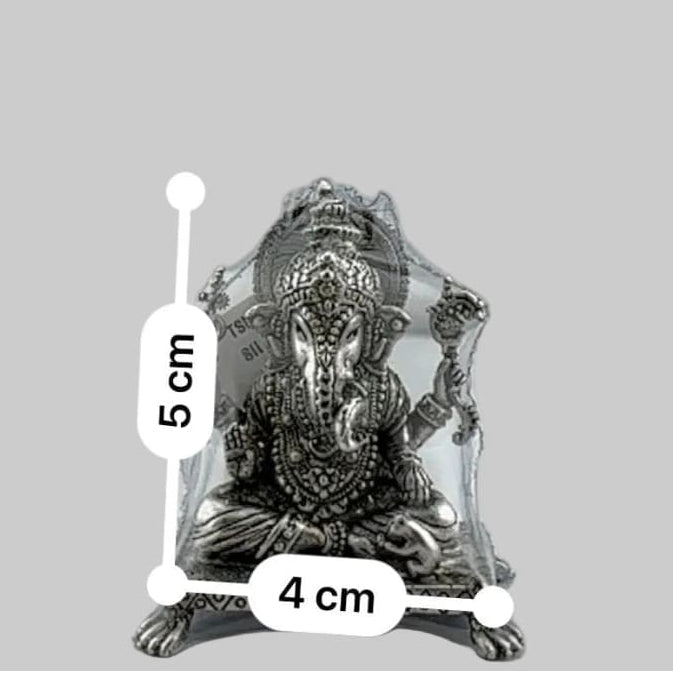 Silver Lord Ganesh – Spiritual Ganesh Murti for Temple Decor & Festivals