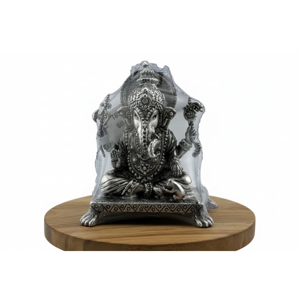 Silver Lord Ganesh – Spiritual Ganesh Murti for Temple Decor & Festivals