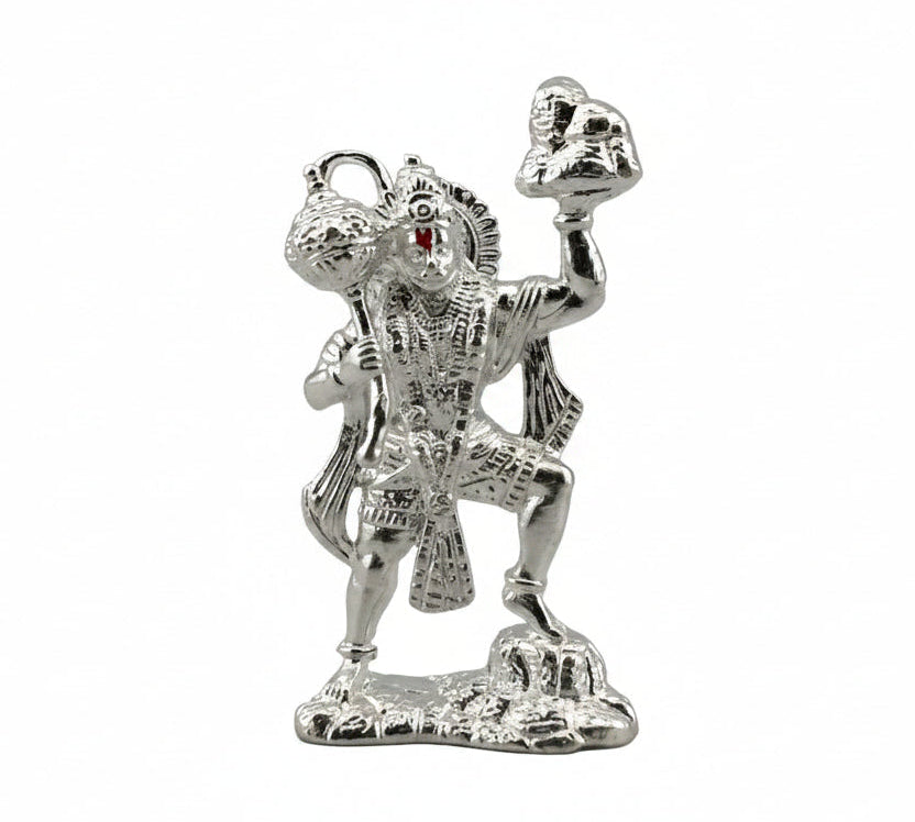 Silver Lord Hanuman Idol – Spiritual Hanuman Murti for Temple Decor & Festivals