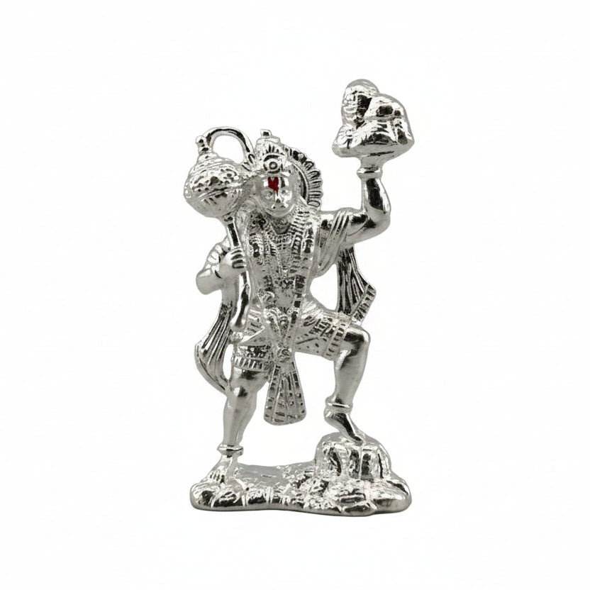 Silver Lord Hanuman Idol – Spiritual Hanuman Murti for Temple Decor & Festivals