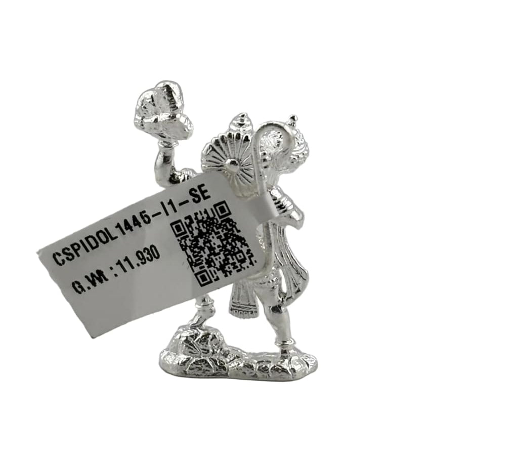 Silver Lord Hanuman Idol – Spiritual Hanuman Murti for Temple Decor & Festivals