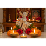 Silver Lord Krishna Idol – Spiritual Krishna Murti for Temple Decor & Festivals