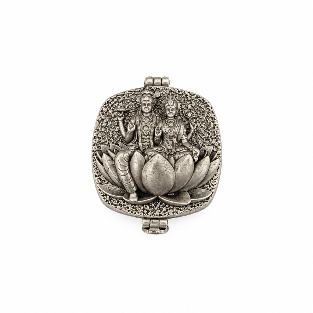 Silver Lotus Box Lakshmi Narayan Handcrafted (31.36g)
