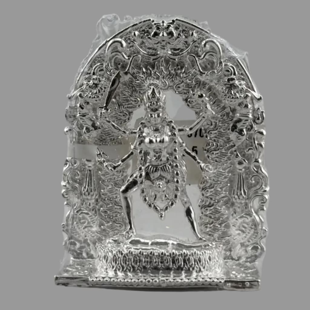 Silver Maa Kaali – Spiritual Devi Murti for Temple Decor & Festivals
