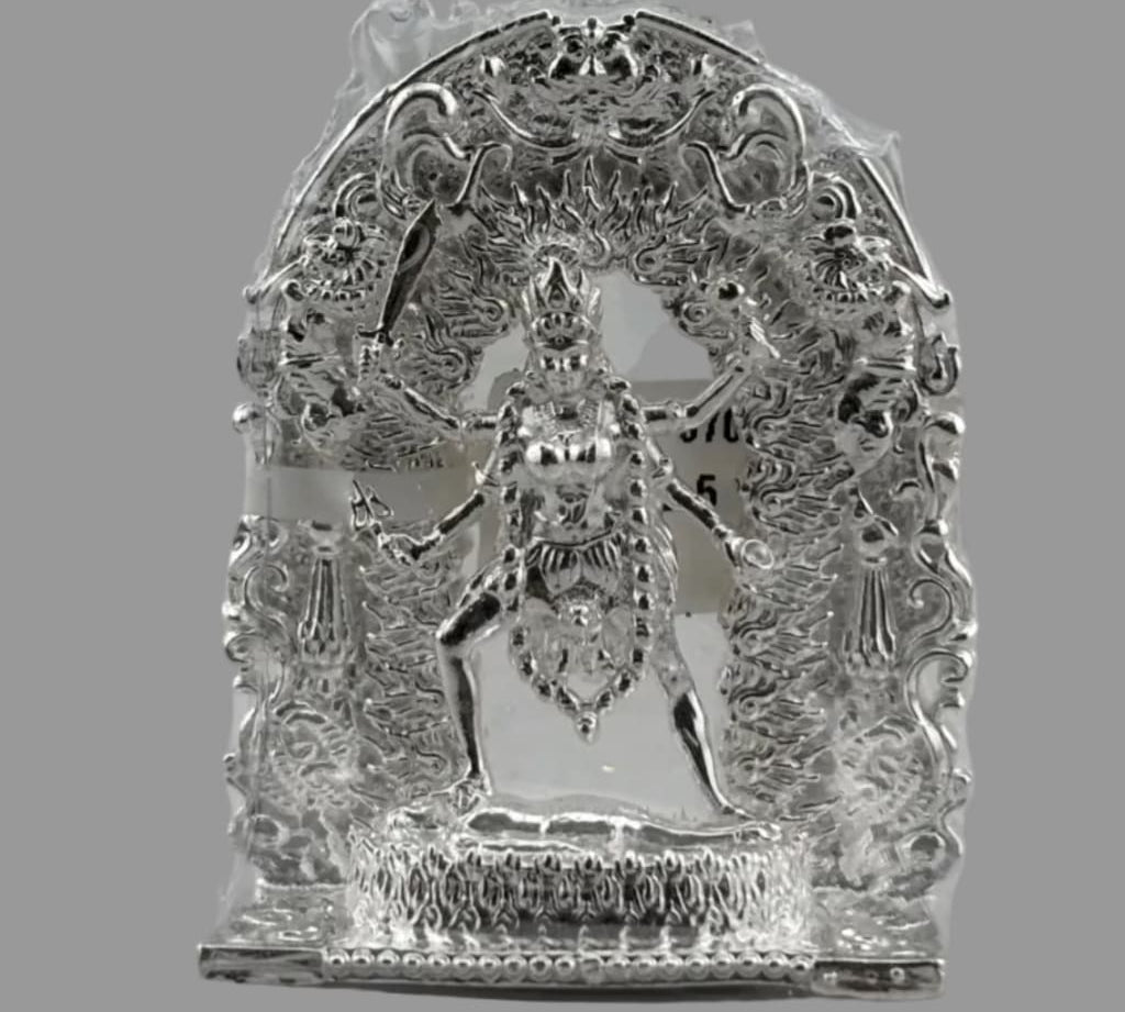 Silver Maa Kaali – Spiritual Devi Murti for Temple Decor & Festivals
