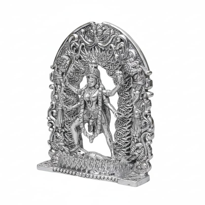 Silver Maa Kaali – Spiritual Devi Murti for Temple Decor & Festivals