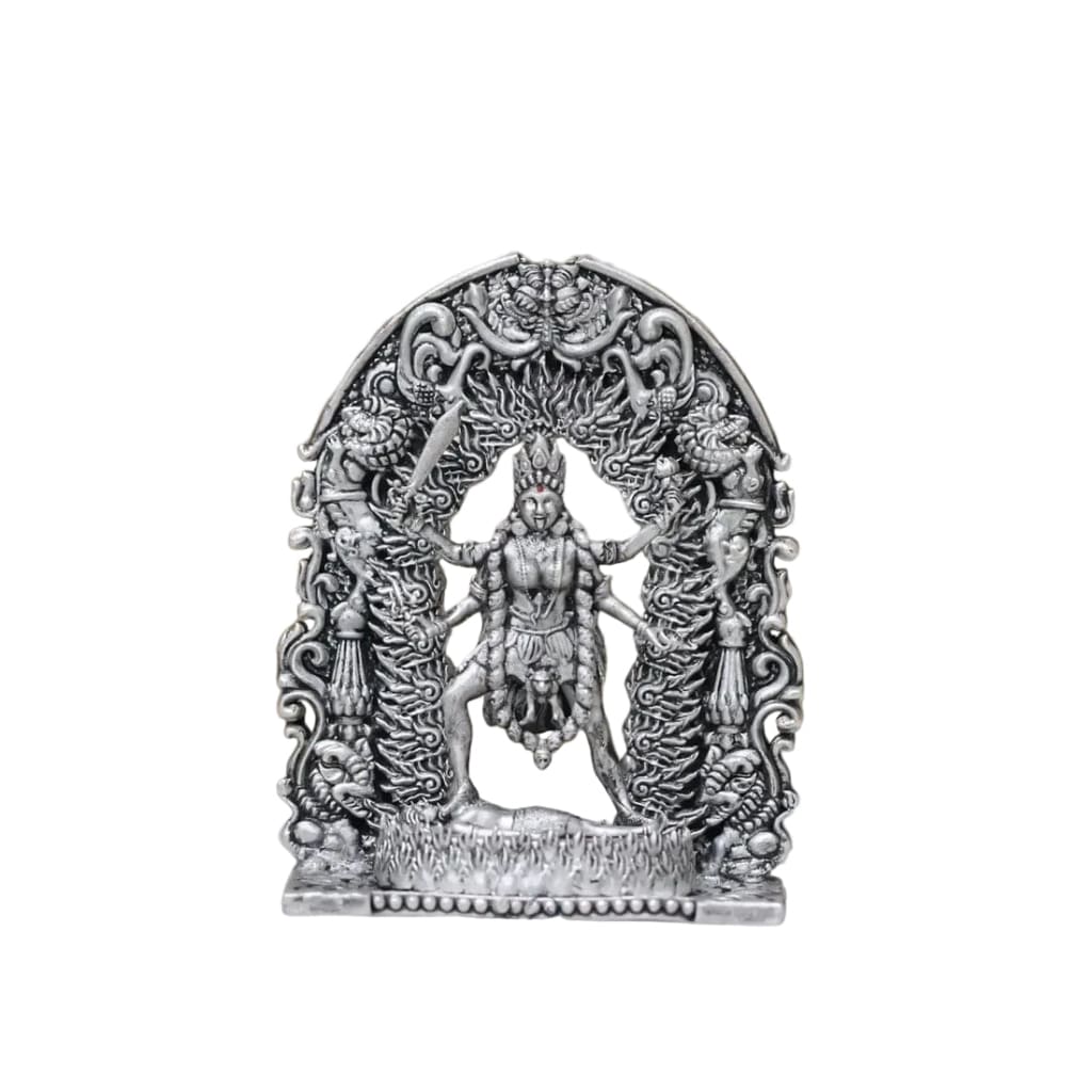 Silver Maa Kaali – Spiritual Devi Murti for Temple Decor & Festivals