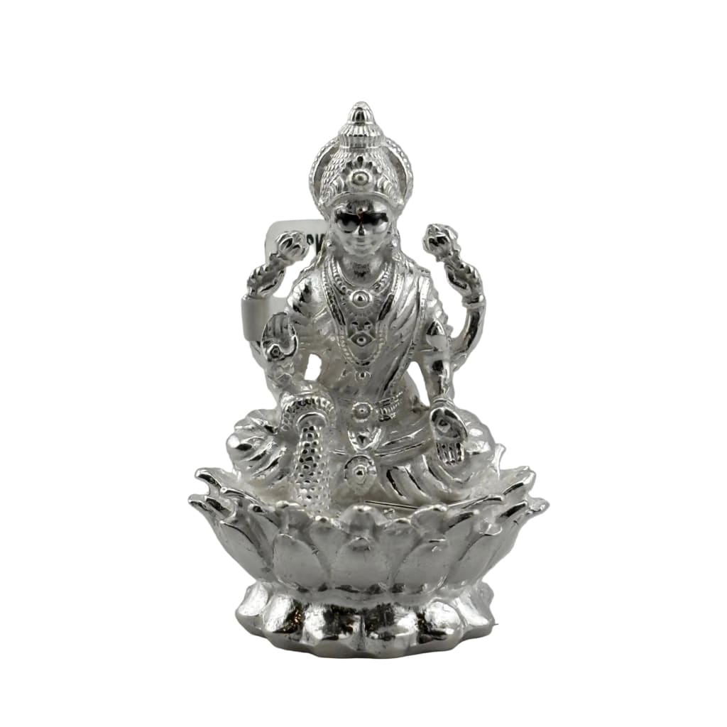 Silver Maa Lakshmi Idol 18gm – Spiritual Lakshmi Murti for Temple Decor & Festivals