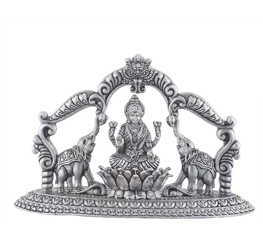 Silver Maa Lakshmi Idol – Spiritual Murti for Temple Decor & Festivals