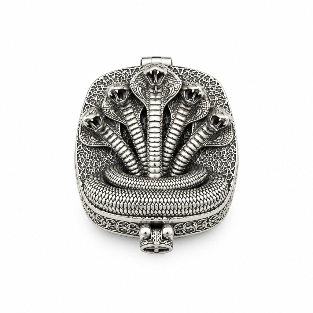 Silver Naga Box Five-Hood Cobra Handcrafted (33.35g) – view 2