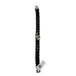 Silver Nautical Bracelet 925 – Black Braided Strap with Anchor & Ship Wheel Charm