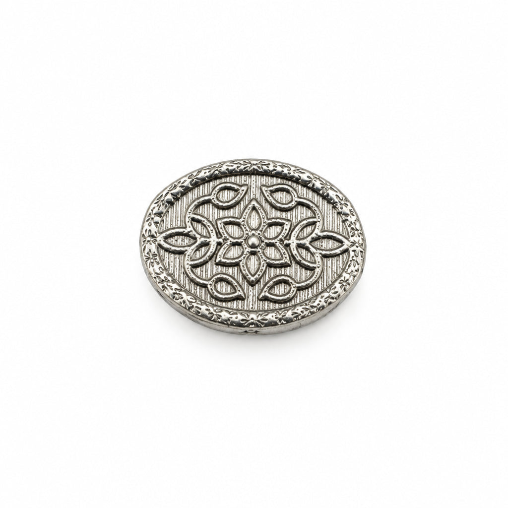Silver Oval Box Engraved Floral Handcrafted (7.8g) – view 2
