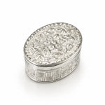 Silver Oval Box Engraved Floral Handcrafted (7.8g)