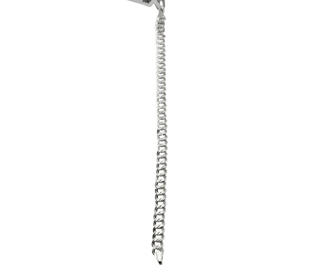 Silver Oval Link Bracelet 925 – Designer Chain with Ring Accents