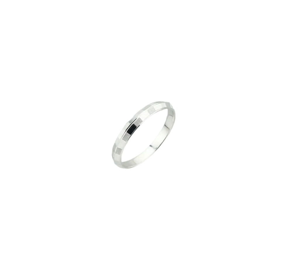 Silver Pattern Kada – 925 Sterling Silver Bracelet Geometric Textured Design Adjustable Bangle