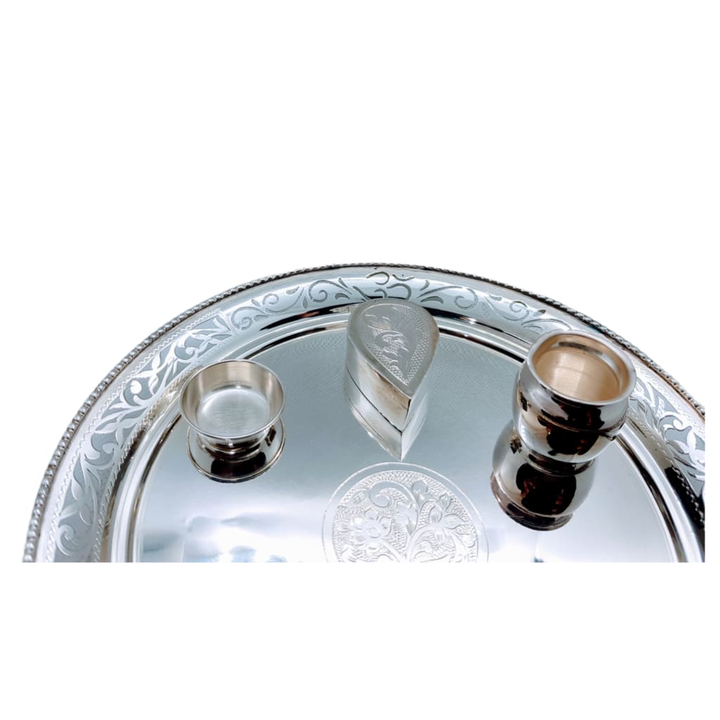 Silver Purity 925 Puja/Aarti Thali 20 - Silver Gift item