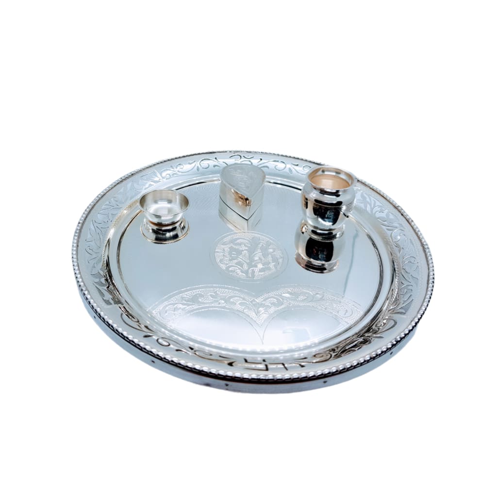 Silver Purity 925 Puja/Aarti Thali 20 - Silver Gift item