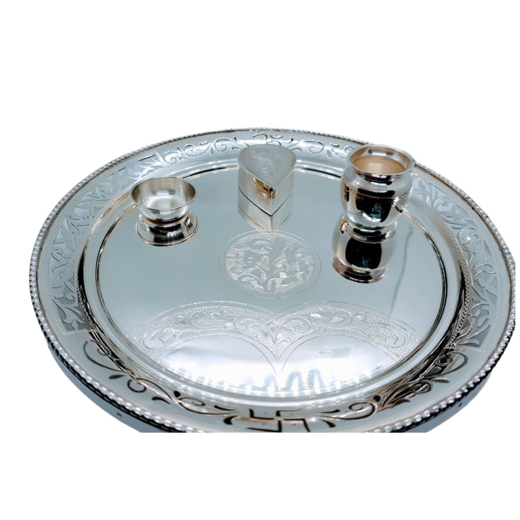Silver Purity 925 Puja/Aarti Thali 20 - Silver Gift item