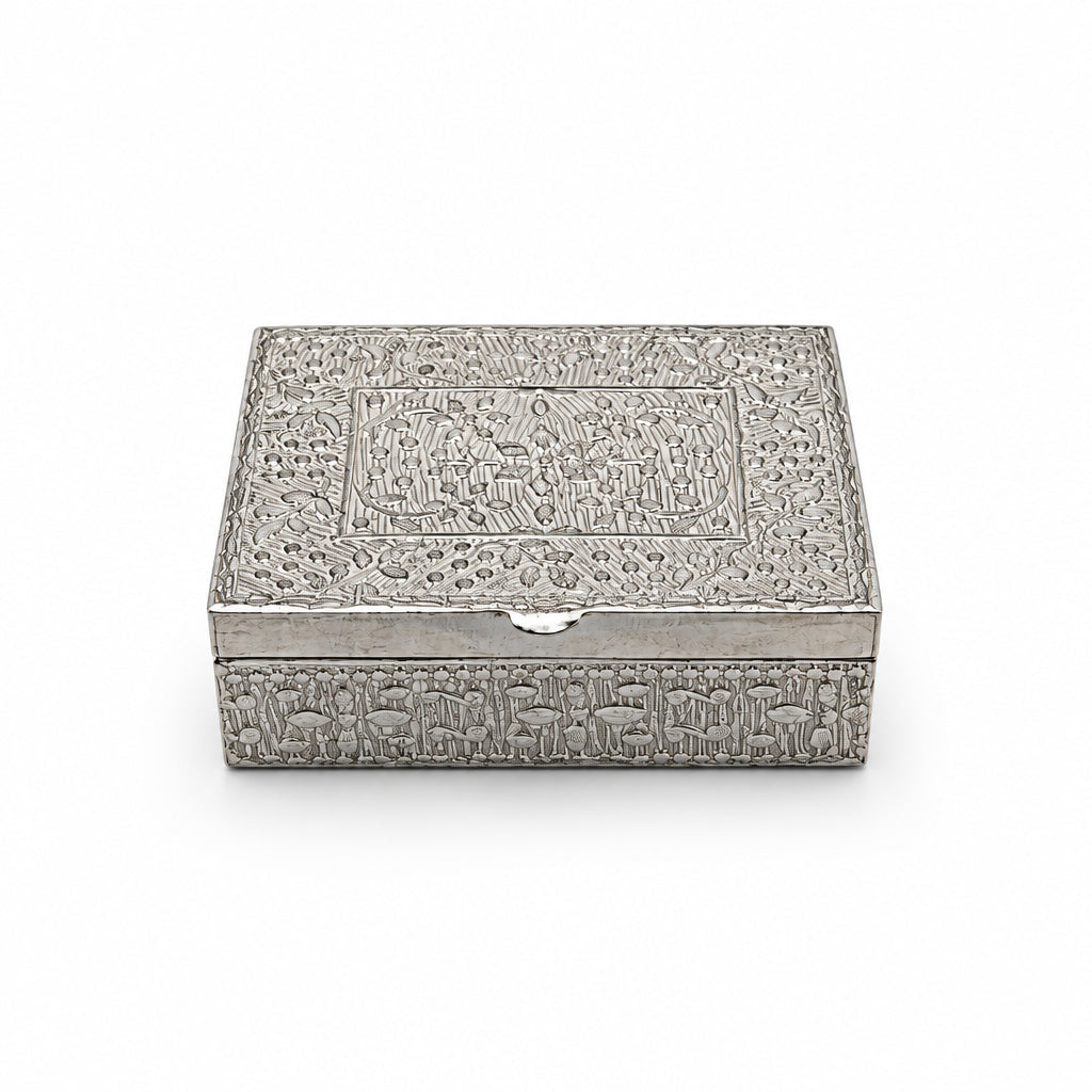 Silver Rectangle Box Engraved Floral Handcrafted (50g) – view 2