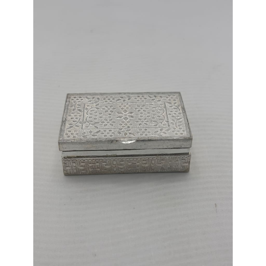 Silver Rectangle Box Engraved Floral Handcrafted (57.99g) – view 3